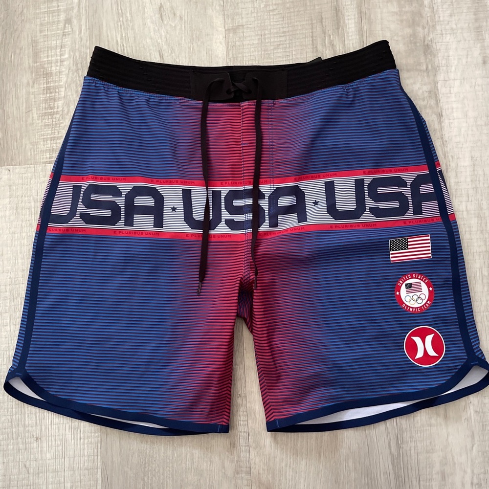 HURLEY Olympic Phantom Hyperweave USA Board Shorts Swim Men’s SZ 31 Like New!!